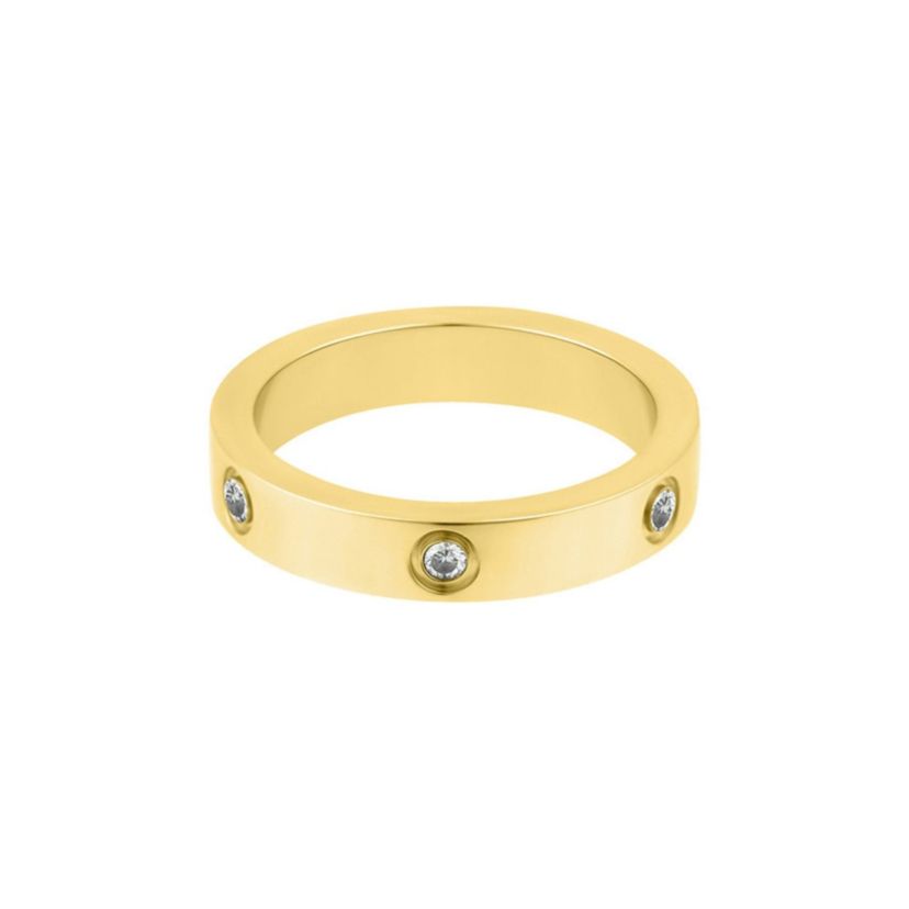 Tarnish Resistant 18k Gold Plated Pave Eternity Band Ring
