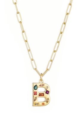 Adornia 14k Gold Plated Funky Initial Paperclip Chain Necklace
