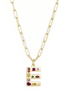 Adornia 14k Gold Plated Funky Initial Paperclip Chain Necklace