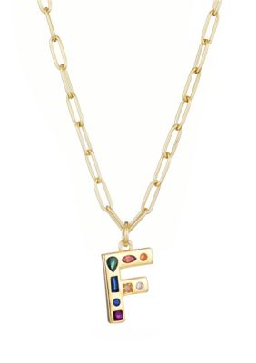 Adornia 14k Gold Plated Funky Initial Paperclip Chain Necklace