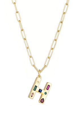 Adornia 14k Gold Plated Funky Initial Paperclip Chain Necklace