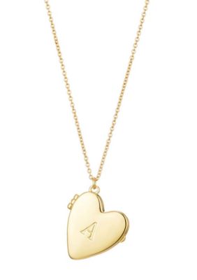 Adornia 14k Gold Plated Initial Heart Locket Necklace