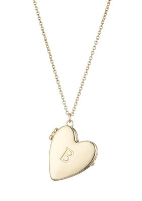Adornia 14k Gold Plated Initial Heart Locket Necklace