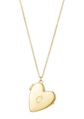 Adornia 14k Gold Plated Initial Heart Locket Necklace