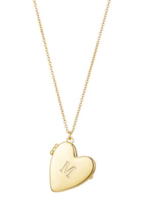 Adornia 14k Gold Plated Initial Heart Locket Necklace