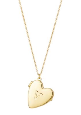 Adornia 14k Gold Plated Initial Heart Locket Necklace