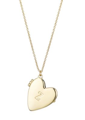 Adornia 14k Gold Plated Initial Heart Locket Necklace
