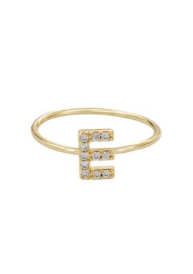 Adornia 14k Gold Plated CZ Pave Initial Ring, 7