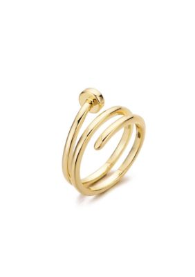 Adornia 14k Gold Plated Nail Double Wrap Ring