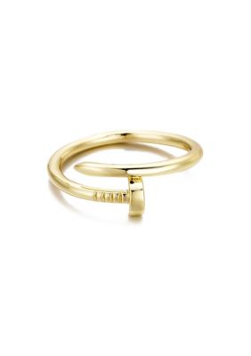 Adornia 14k Yellow Gold Plated Nail Ring, 9