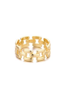 Adornia 14k Gold Plated Grid Pattern Band