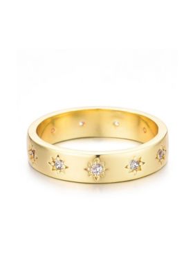 Adornia 14k Gold Plated Stars Band Ring