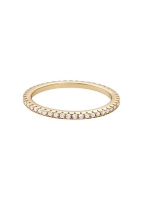 Adornia 14k Gold Vermeil .925 Sterling Silver CZ Eternity Band Ring