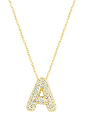 Adornia 14k Gold Plated Pave Bubble Letter