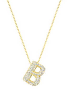 Adornia 14k Gold Plated Pave Bubble Letter