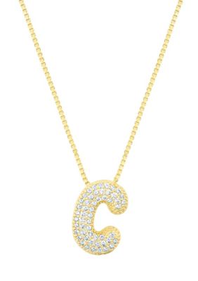 Adornia 14k Gold Plated Pave Bubble Letter