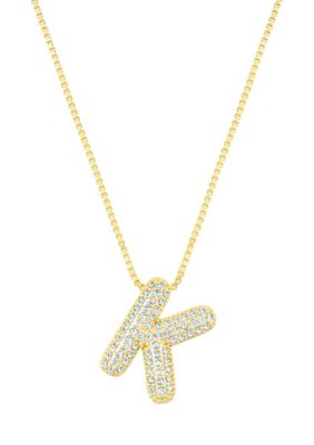 Adornia 14k Gold Plated Pave Bubble Letter