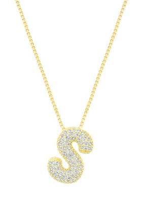 Adornia 14k Gold Plated Pave Bubble Letter
