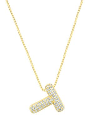 Adornia 14k Gold Plated Pave Bubble Letter