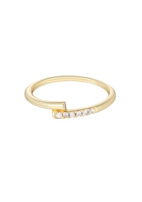 Adornia 14k Gold Plated CZ Overlap Band, 7