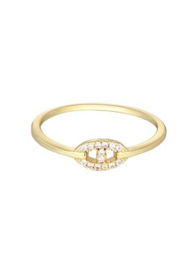 Adornia 14k Gold Plated CZ Link Ring