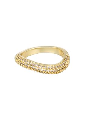 Adornia 14k Gold Plated Curved CZ Chunky Band