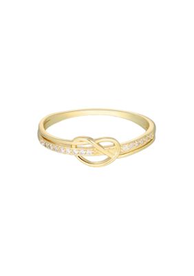 Adornia 14k Gold Plated Knot CZ Ring