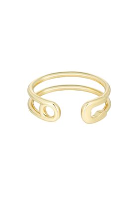 Adornia 14k Gold Plated Adjustable Safety Band Ring