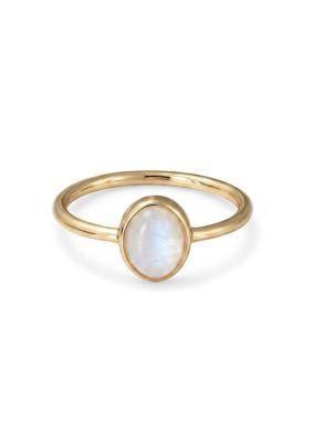 Adornia 14k Gold Plated Oval Moonstone Ring