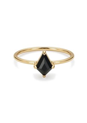 Adornia 14k Gold Plated Kite Onyx Ring