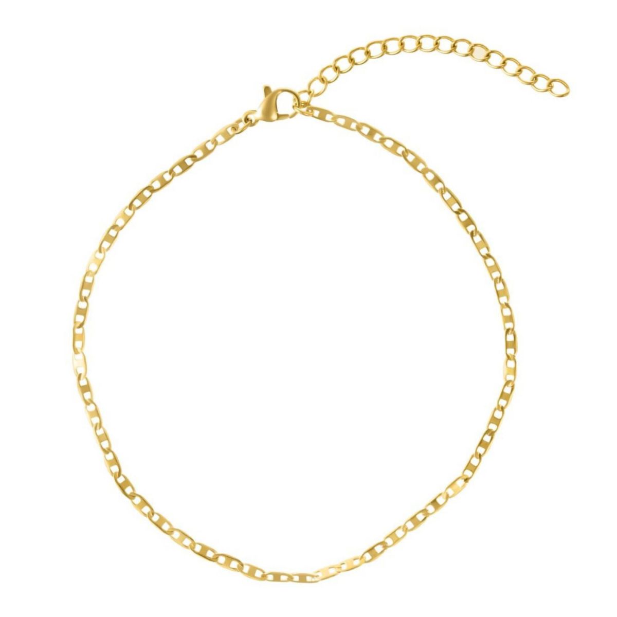 Tarnish Resistant 14k Gold Plated Adjustable 9-11" Herringbone, Valentina, and Mariner Chain Anklet Set