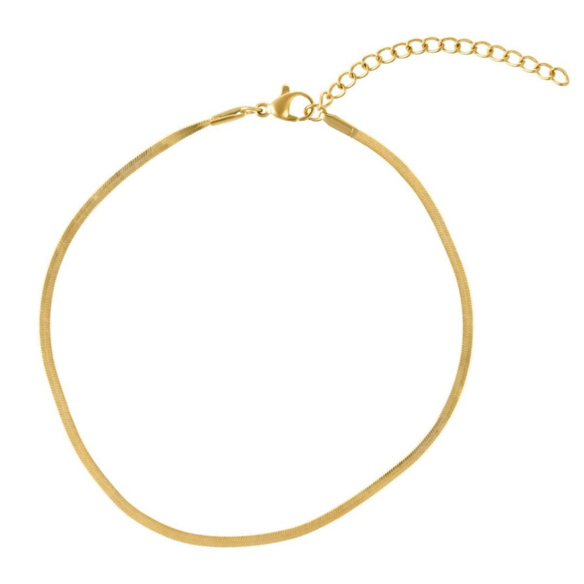 Tarnish Resistant 14k Gold Plated Adjustable 9-11" Herringbone, Valentina, and Mariner Chain Anklet Set