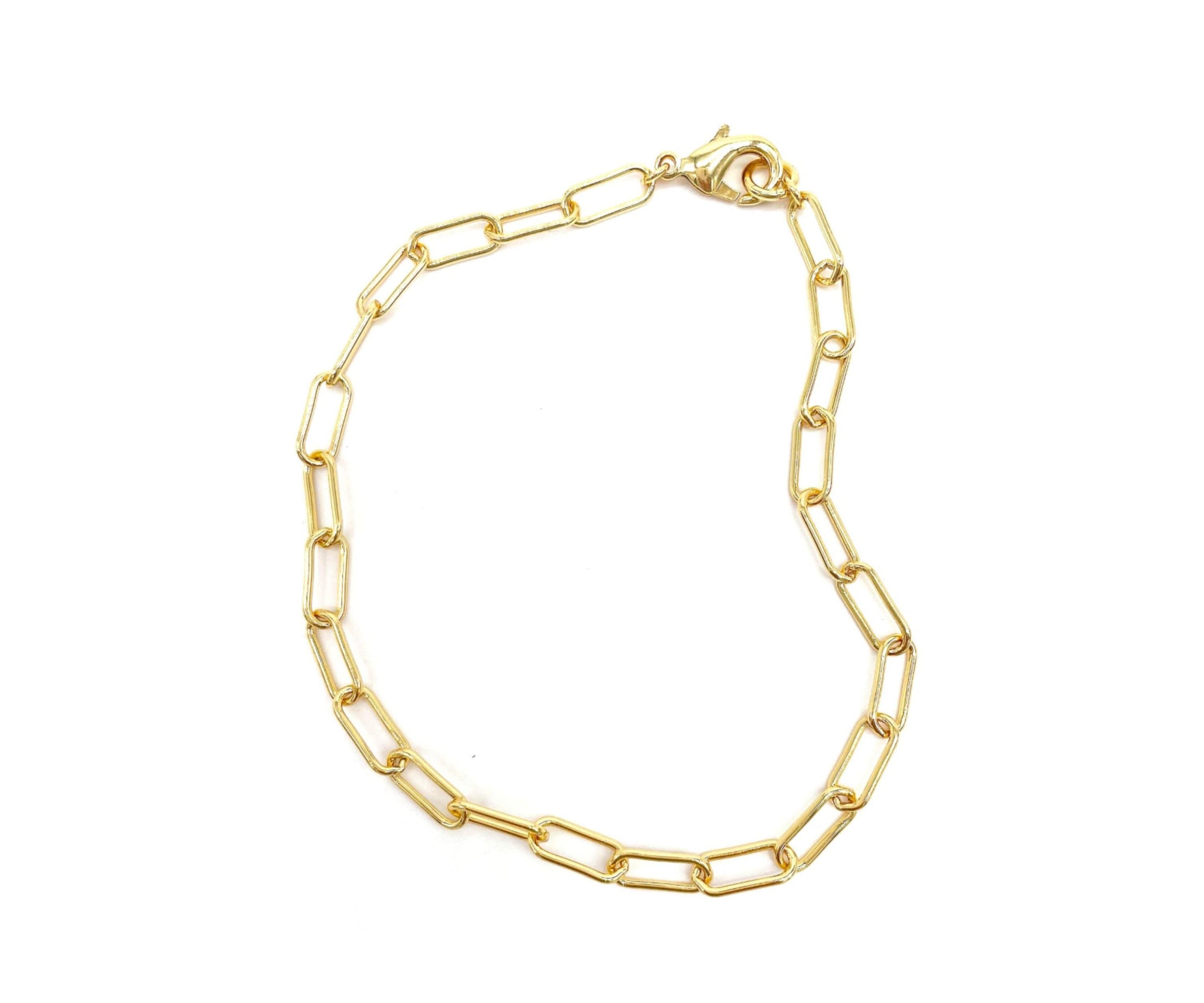 14K Gold Plated Paper Clip Chain Anklet