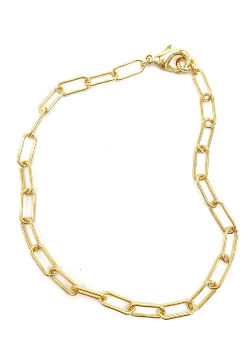 14K Gold Plated Paper Clip Chain Anklet