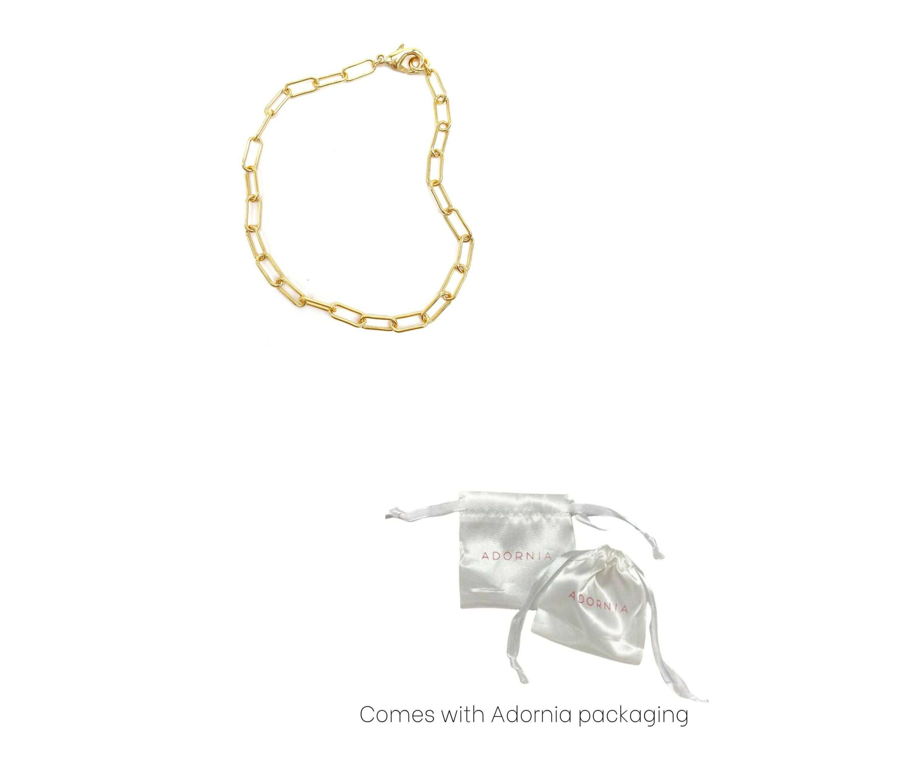 14K Gold Plated Paper Clip Chain Anklet