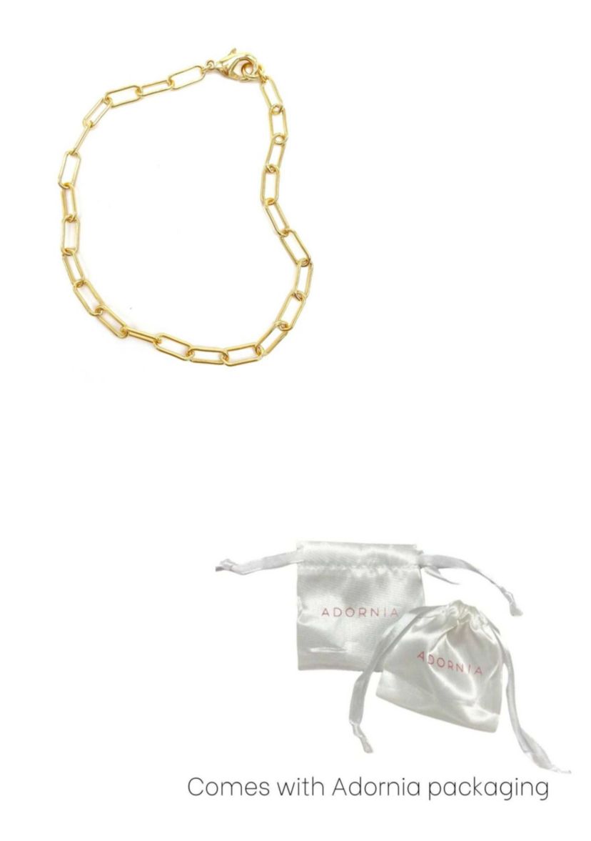 14K Gold Plated Paper Clip Chain Anklet