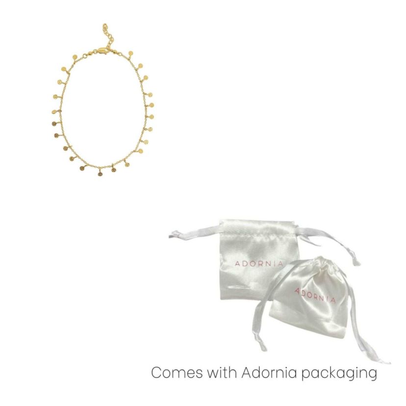 14k Gold Plated Confetti Charm Dangle Anklet