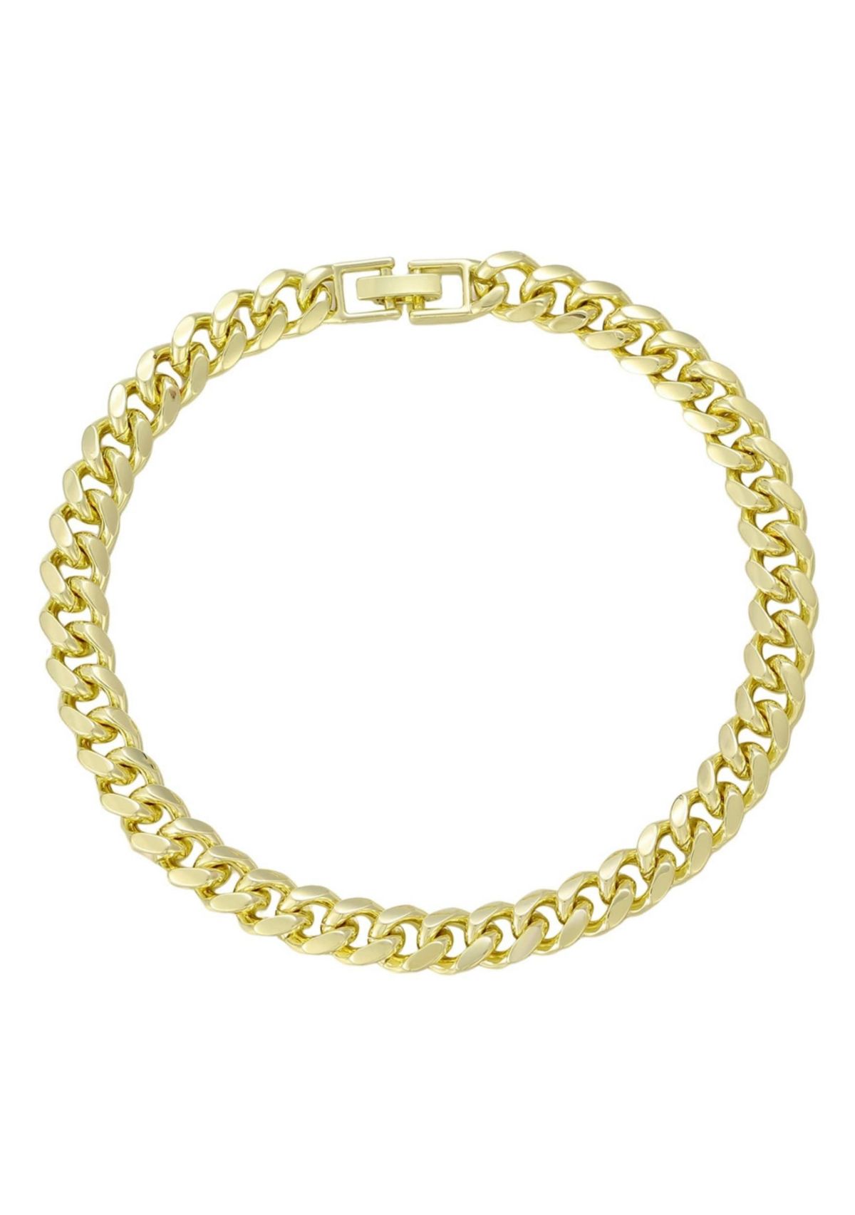 14k Gold Plated 10" 8mm Chunky Curb Chain Anklet
