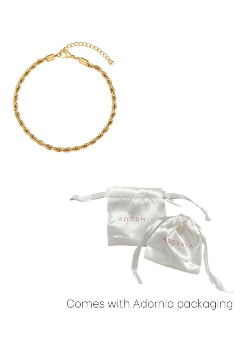 Tarnish Resistant 18k Gold Plated Rope Chain Anklet