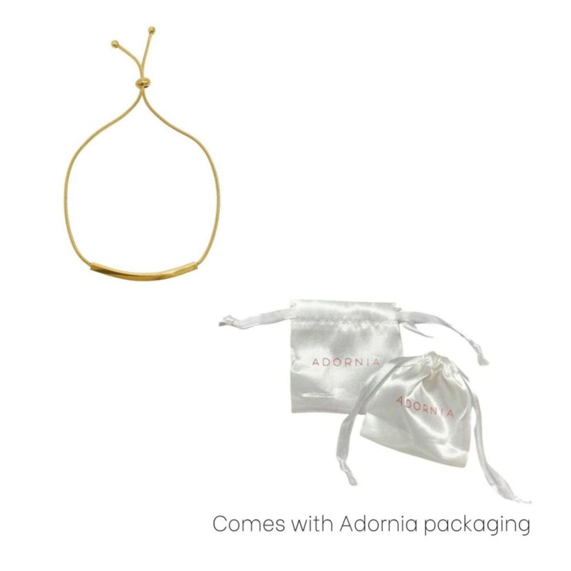 14k Gold Plated Curved Bar Bolo Bracelet