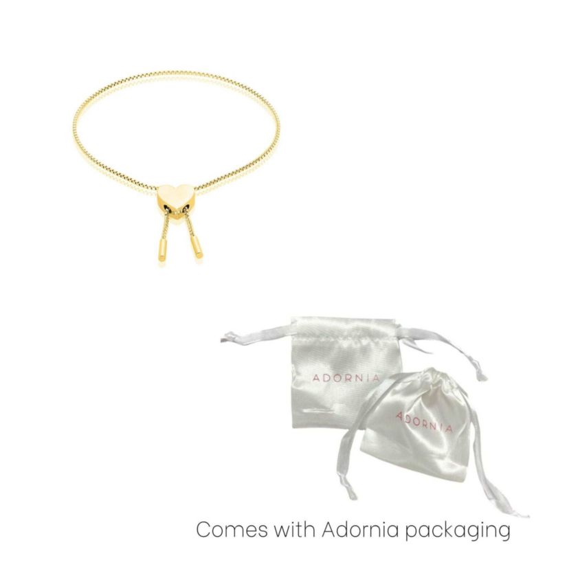 14k Gold Plated Heart Bolo Bracelet