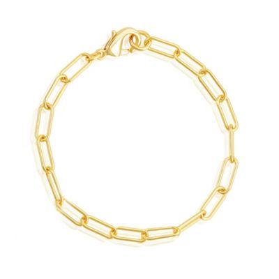 Adornia Tarnish Resistant 14k Gold Plated Chunky Paper Clip Chain Bracelet, 7 in