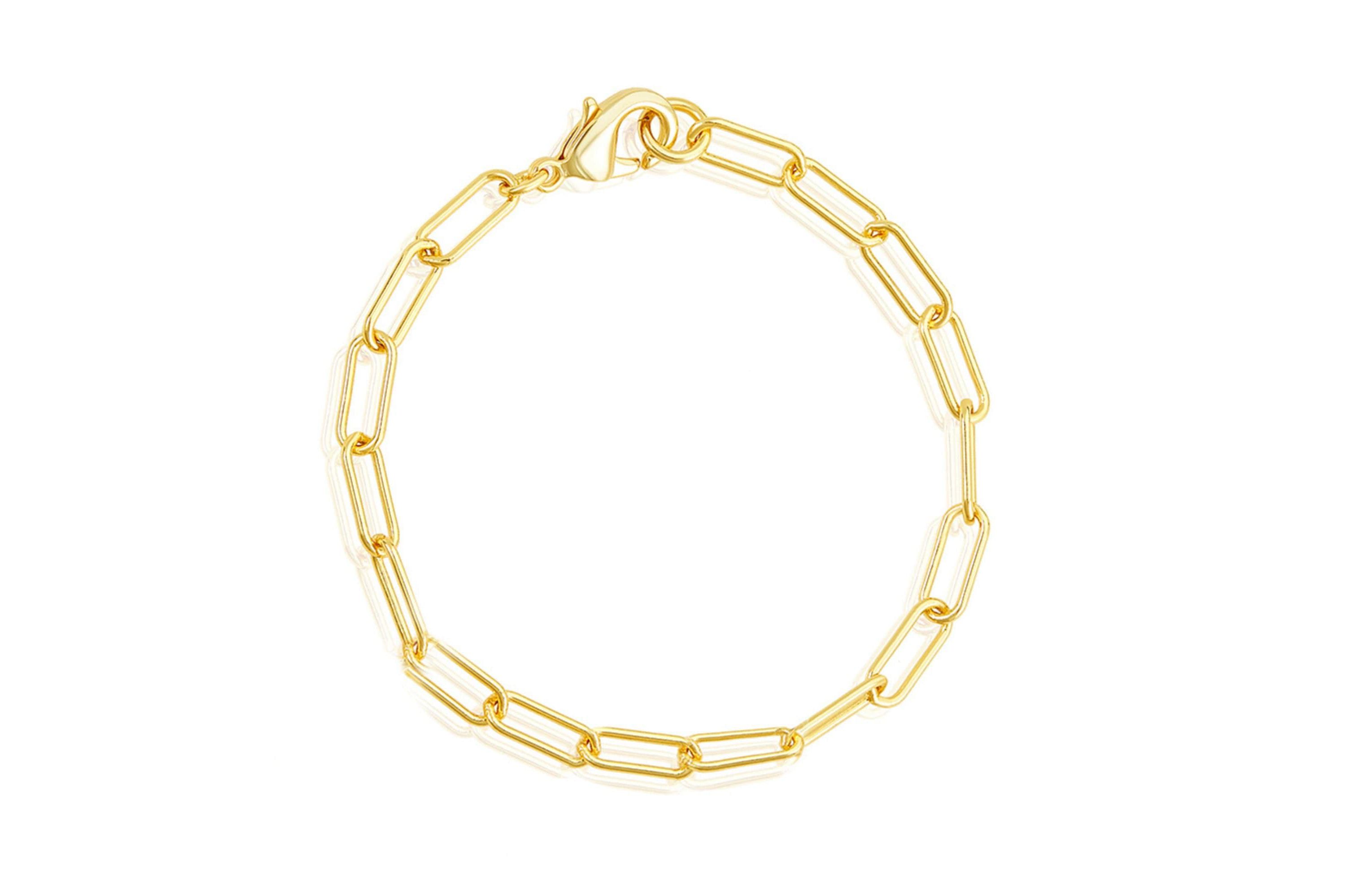 Tarnish Resistant 14k Gold Plated Chunky Paper Clip Chain Bracelet