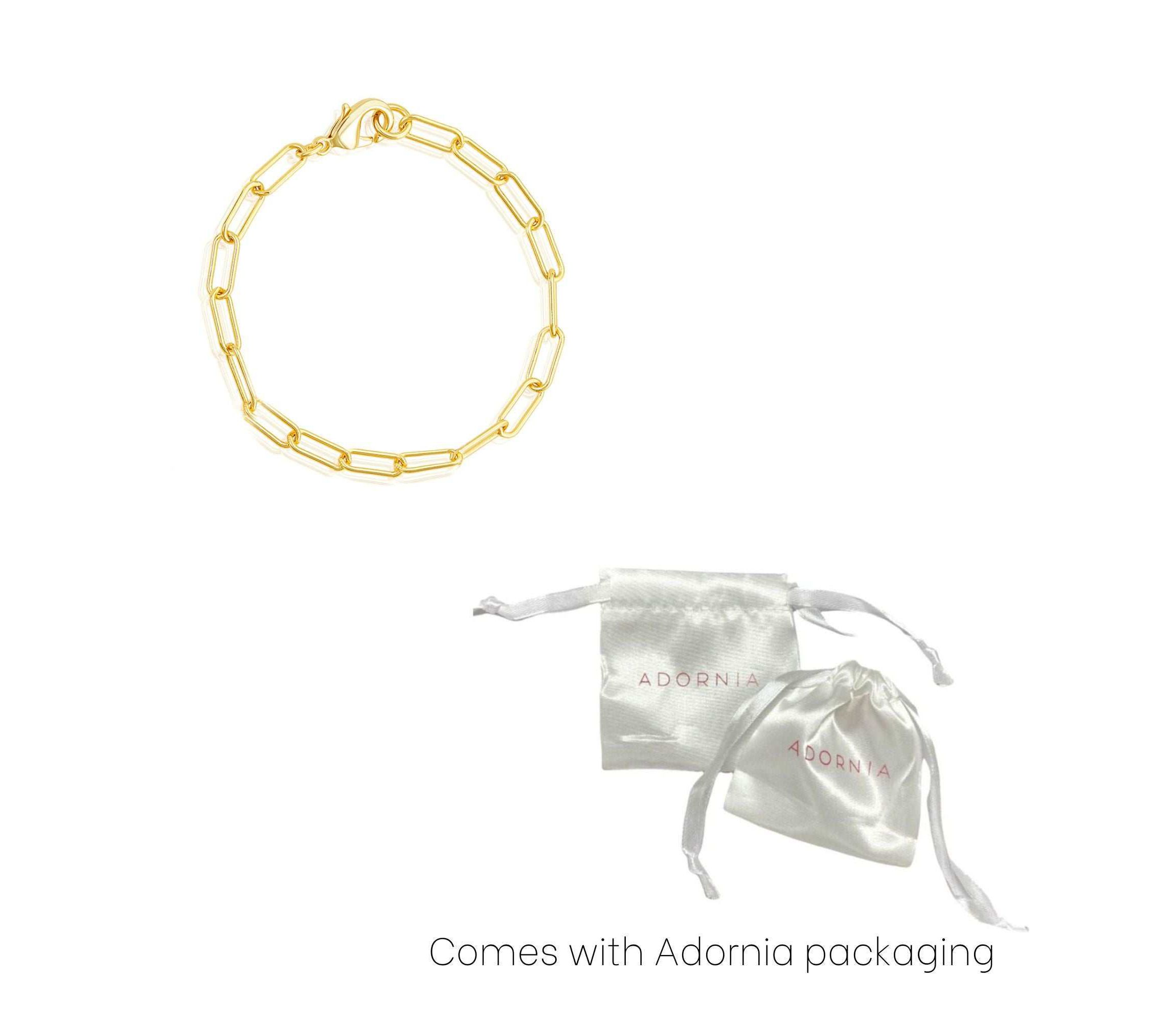 Tarnish Resistant 14k Gold Plated Chunky Paper Clip Chain Bracelet
