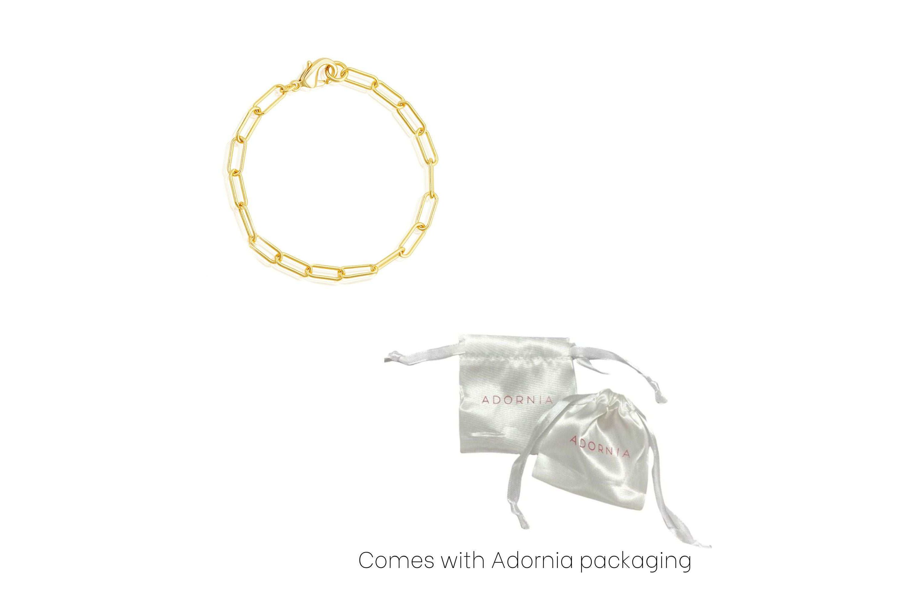Tarnish Resistant 14k Gold Plated Chunky Paper Clip Chain Bracelet