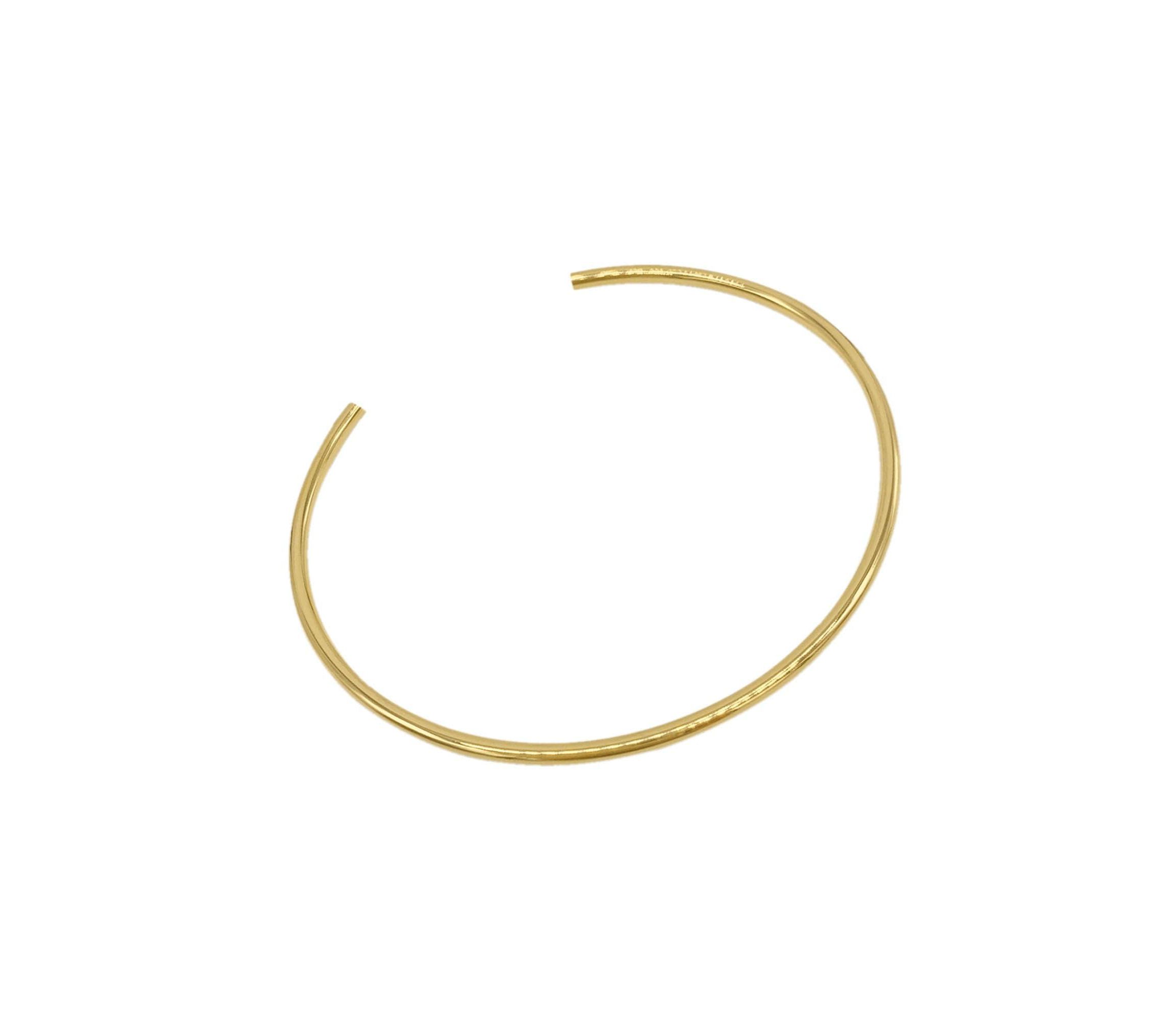 Tarnish Resistant 14k Gold Plated Thin Cuff Bracelet