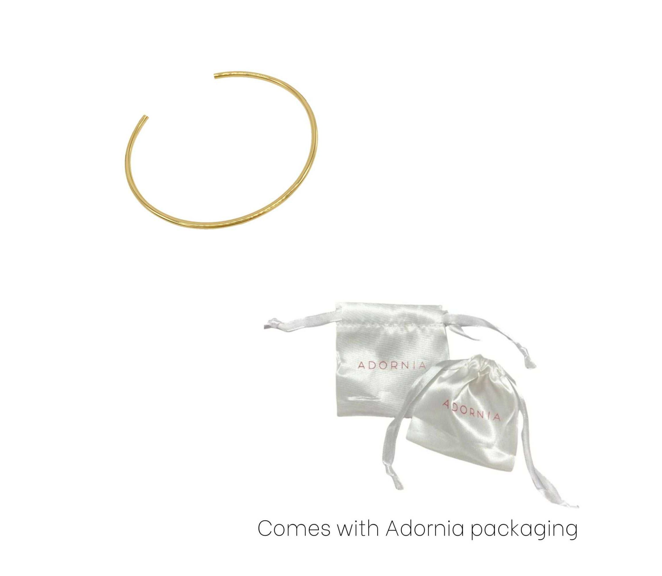 Tarnish Resistant 14k Gold Plated Thin Cuff Bracelet