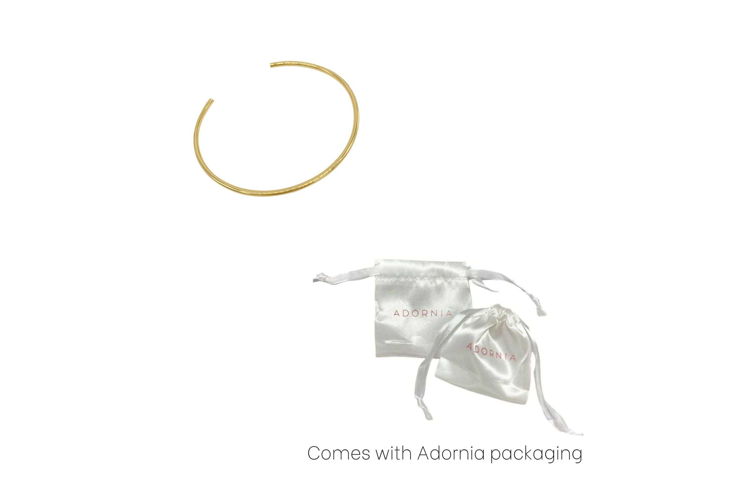 Tarnish Resistant 14k Gold Plated Thin Cuff Bracelet