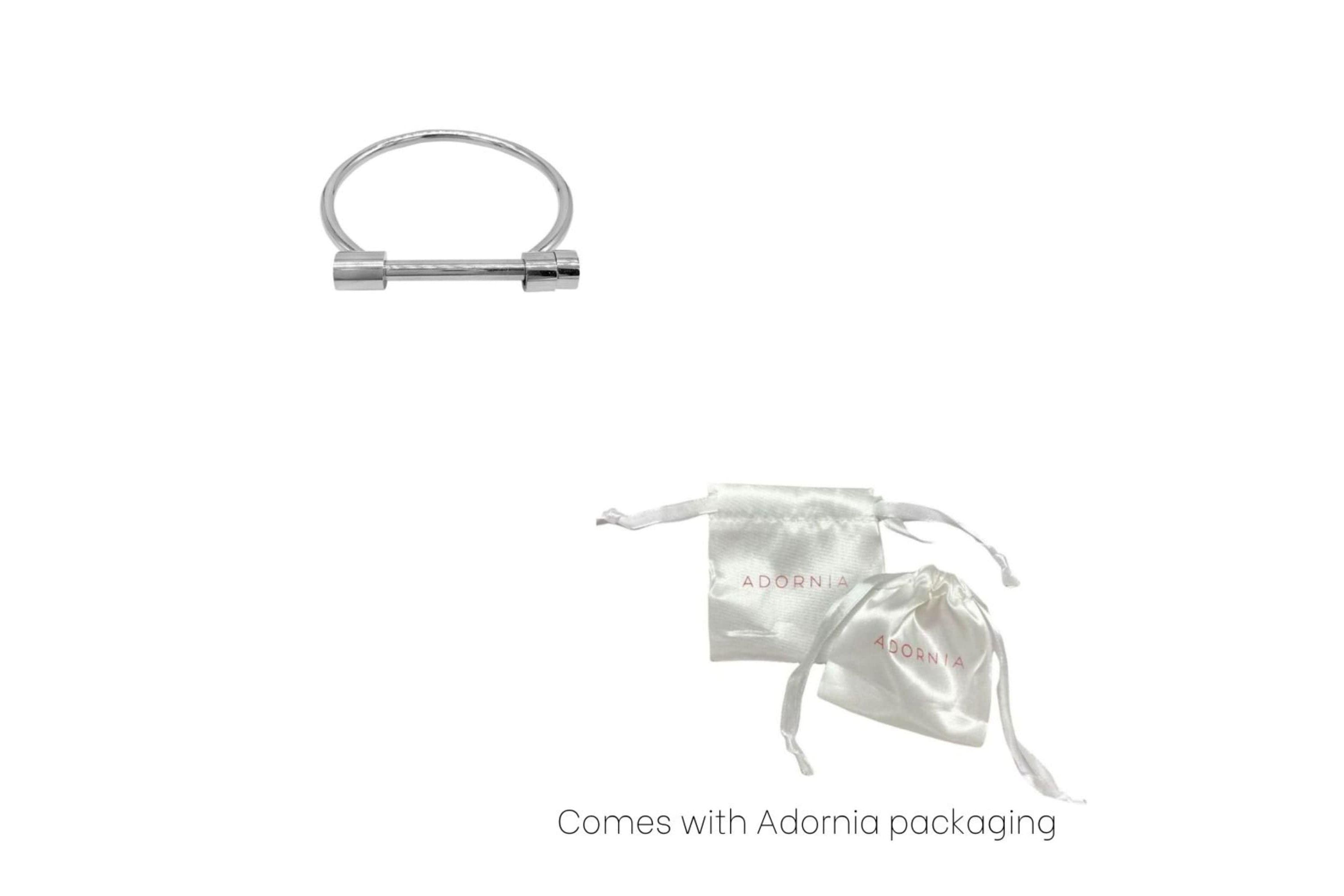 Tarnish Resistant Rhodium Plated Screw Cuff
