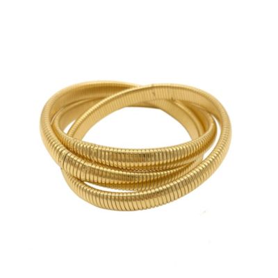 Adornia 14k Gold Plated Omega Chain Triplet Bracelet